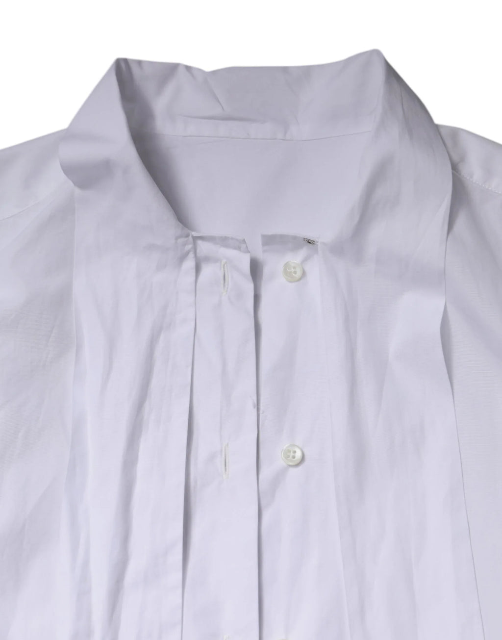 Dolce & Gabbana White Ascot Collar Long Sleeve Blouse Top - Zeiniez