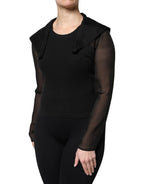 Dolce & Gabbana Black Silk Sheer Long Sleeves Blouse Top - Zeiniez