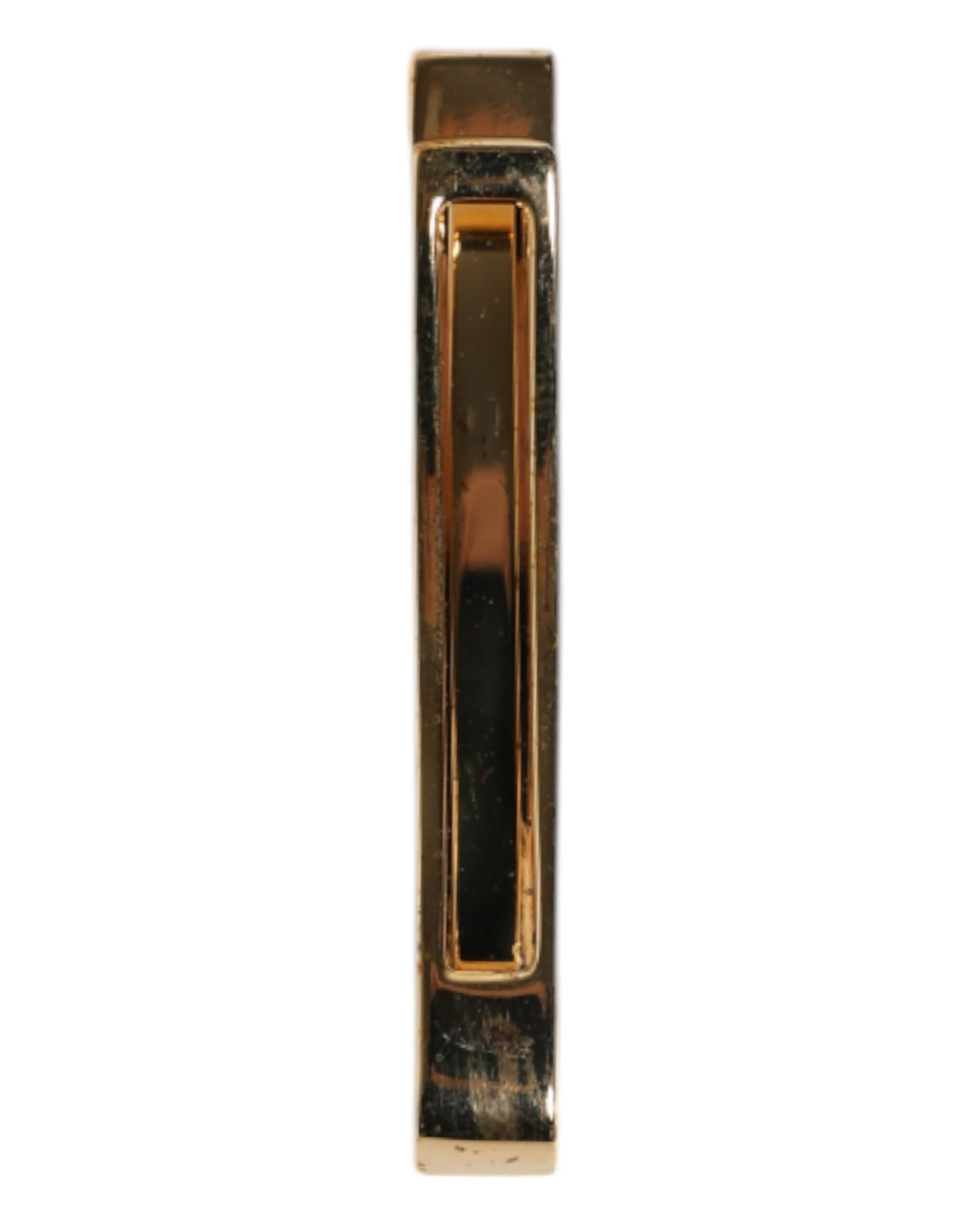 Dolce & Gabbana Gold Tone Brass Crystal Branded Accessory Tie Clip Bar - Zeiniez