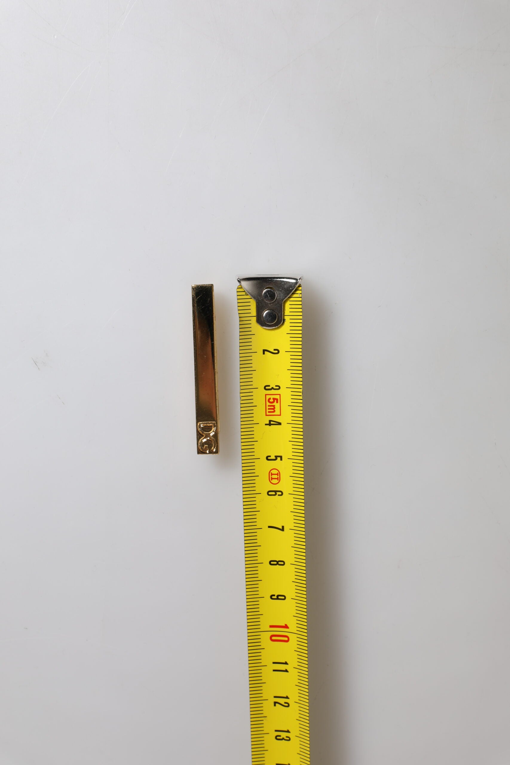 Dolce & Gabbana Gold Tone Brass Crystal Branded Accessory Tie Clip Bar - Zeiniez