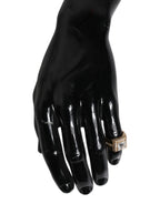 Dolce & Gabbana Gold Tone Sterling Silver 925 Crystals Ring