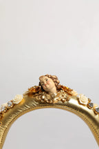 Dolce & Gabbana Gold Leather Floral Crystal Angel Headset Headphones - Zeiniez