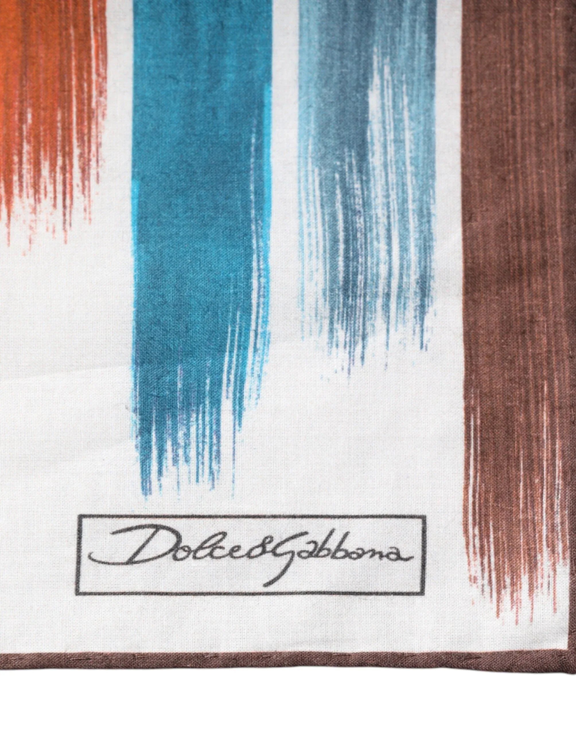 Dolce & Gabbana Multicolor Stripes Cotton Square Foulard Scarf - Zeiniez