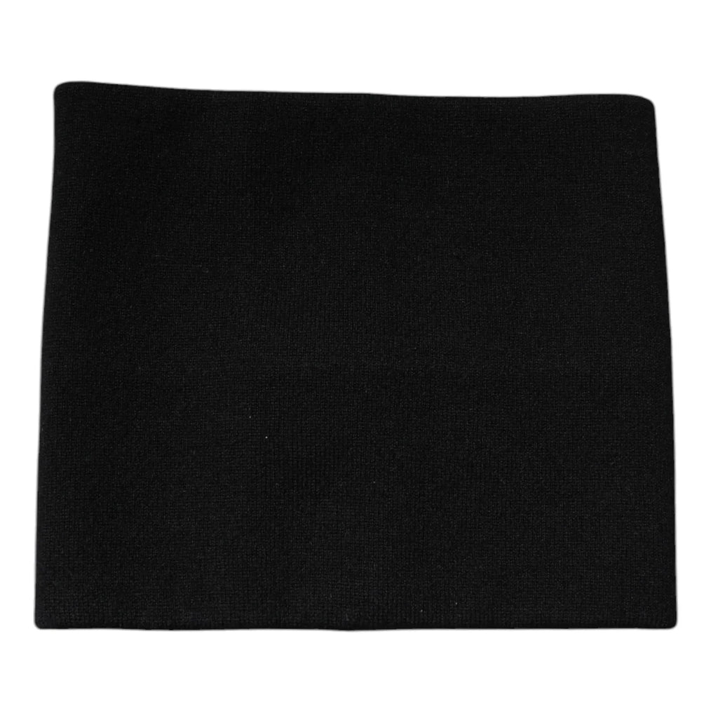 Dolce & Gabbana Black Cashmere Knitted Square Handkerchief Scarf - Zeiniez