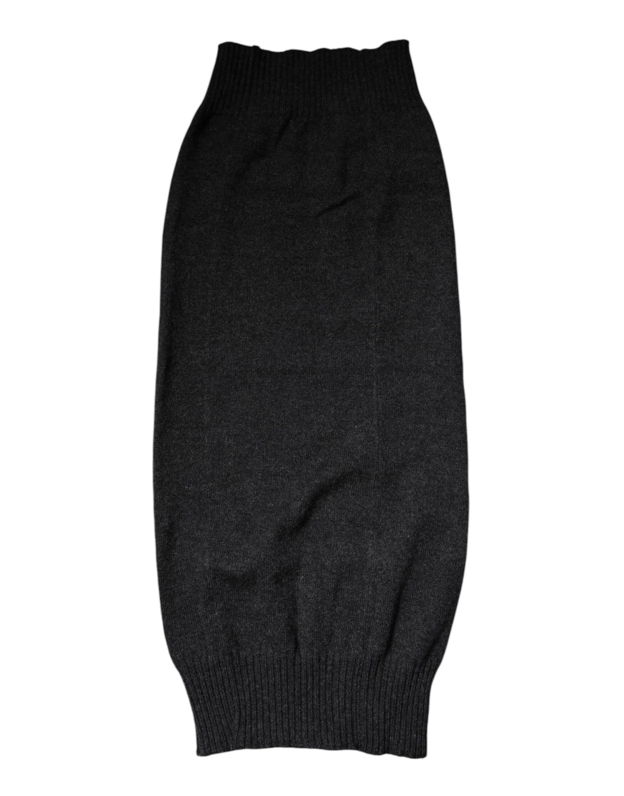 Dolce & Gabbana Black Cashmere Knitted Neck Warmer Foulard Scarf - Zeiniez