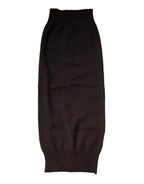 Dolce & Gabbana Brown Cashmere Knitted Neck Warmer Foulard Scarf