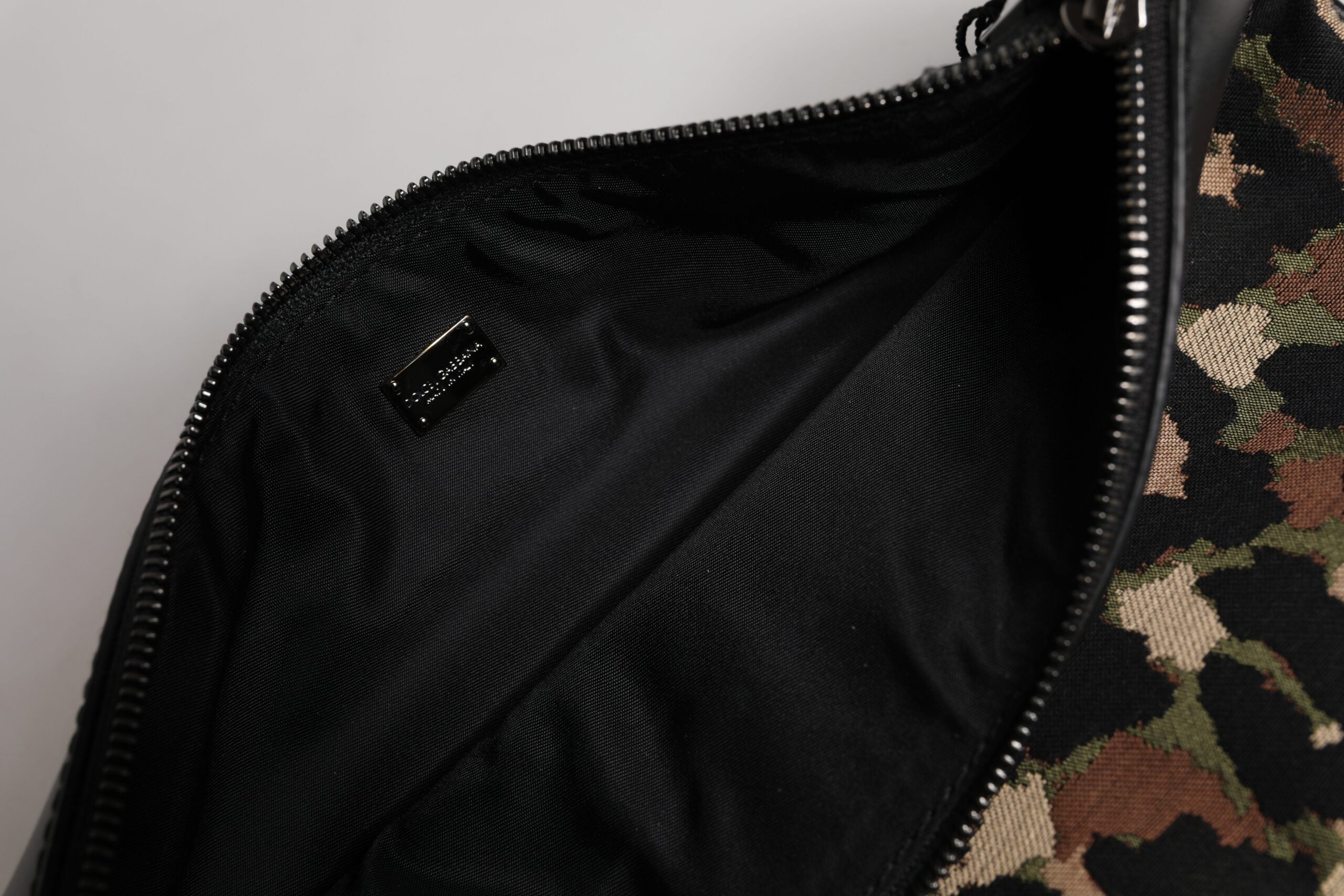 Dolce & Gabbana Multicolor Leopard Jacquard Print Logo Plaque Pouch Bag - Zeiniez