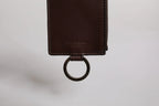 Dolce & Gabbana Brown Calf Leather Lanyard Logo Card Holder Wallet - Zeiniez