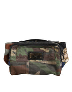 Dolce & Gabbana Multicolor Camouflage Patchwork Logo Waist Fanny Pack Bag - Zeiniez