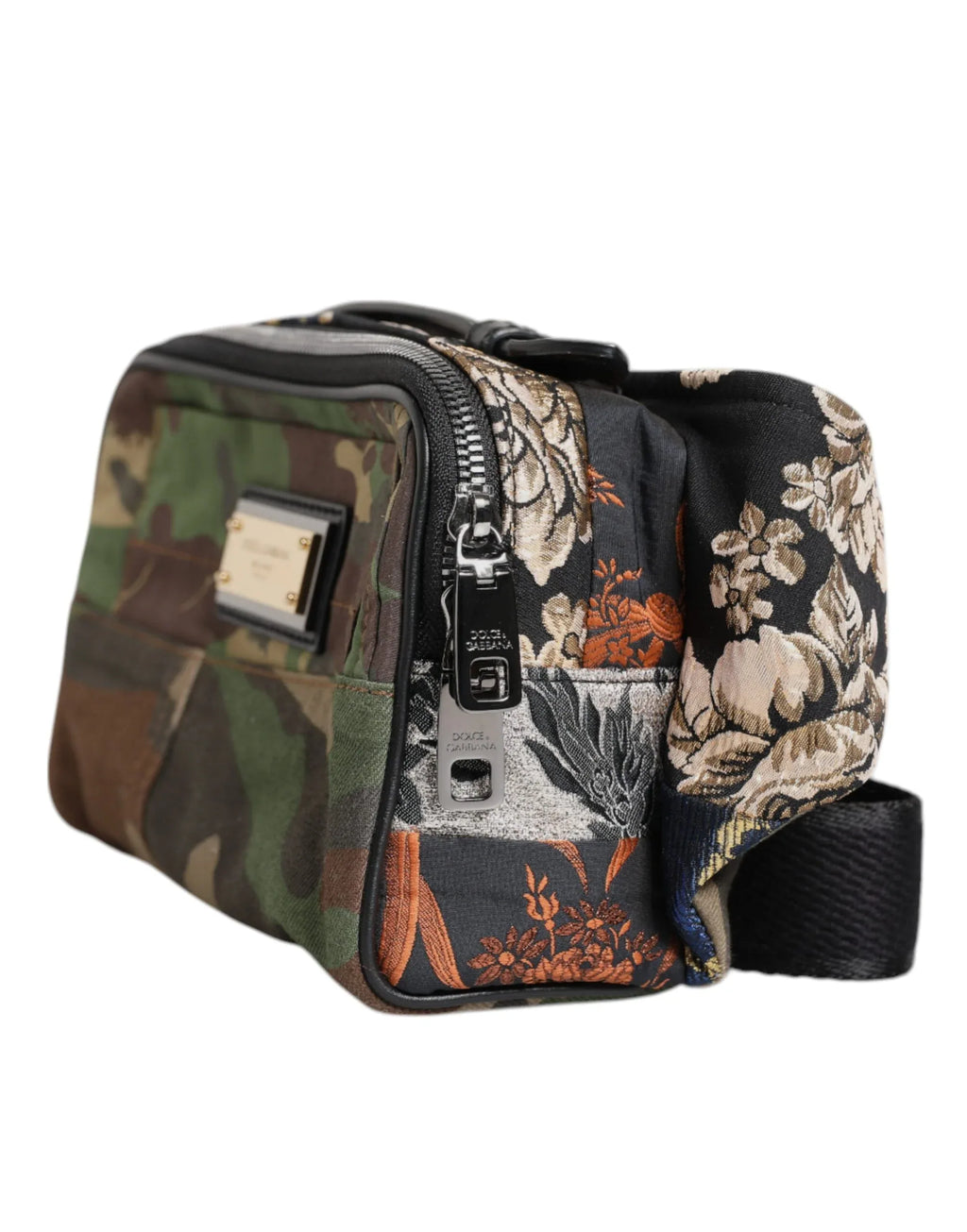 Dolce & Gabbana Multicolor Camouflage Patchwork Logo Waist Fanny Pack Bag - Zeiniez