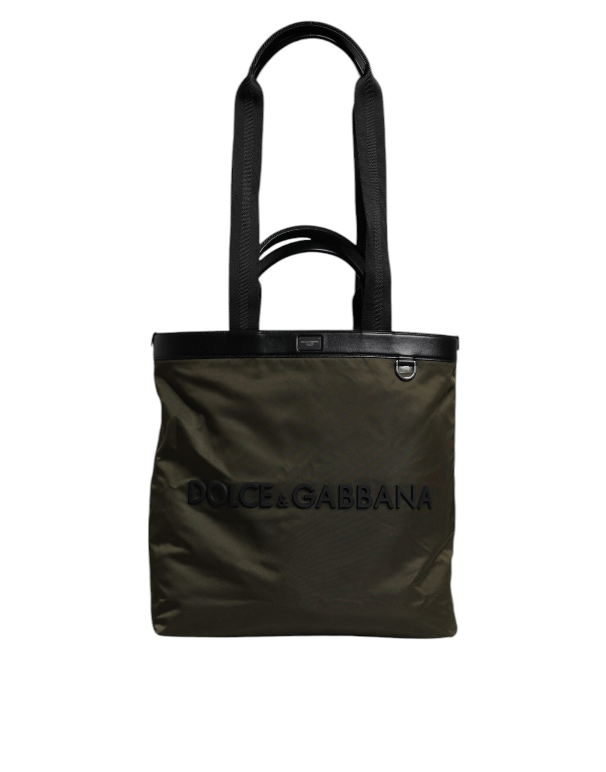 Dolce & Gabbana Military Green Nylon Shoulder Strap Tote Bag - Zeiniez