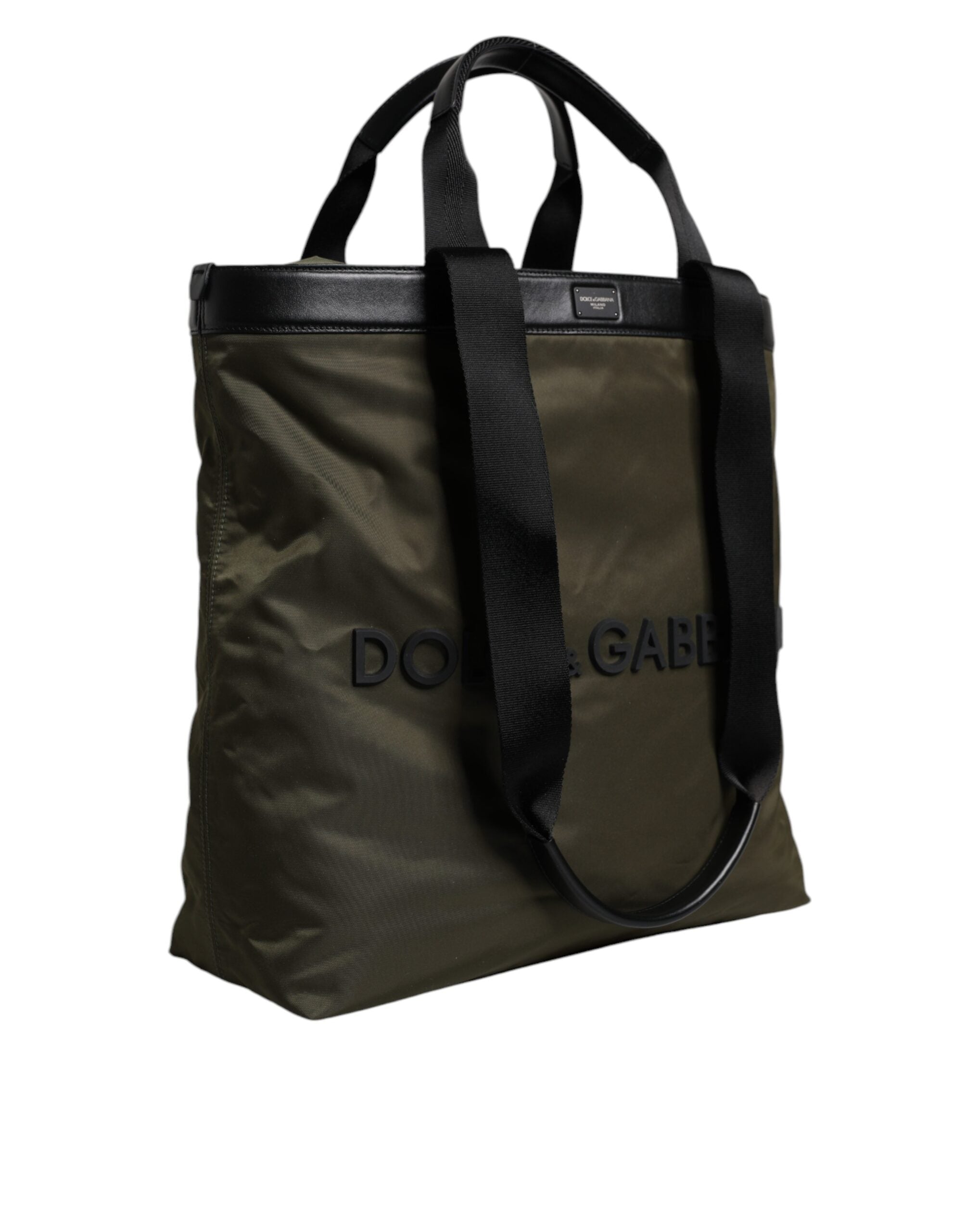 Dolce & Gabbana Military Green Nylon Shoulder Strap Tote Bag - Zeiniez