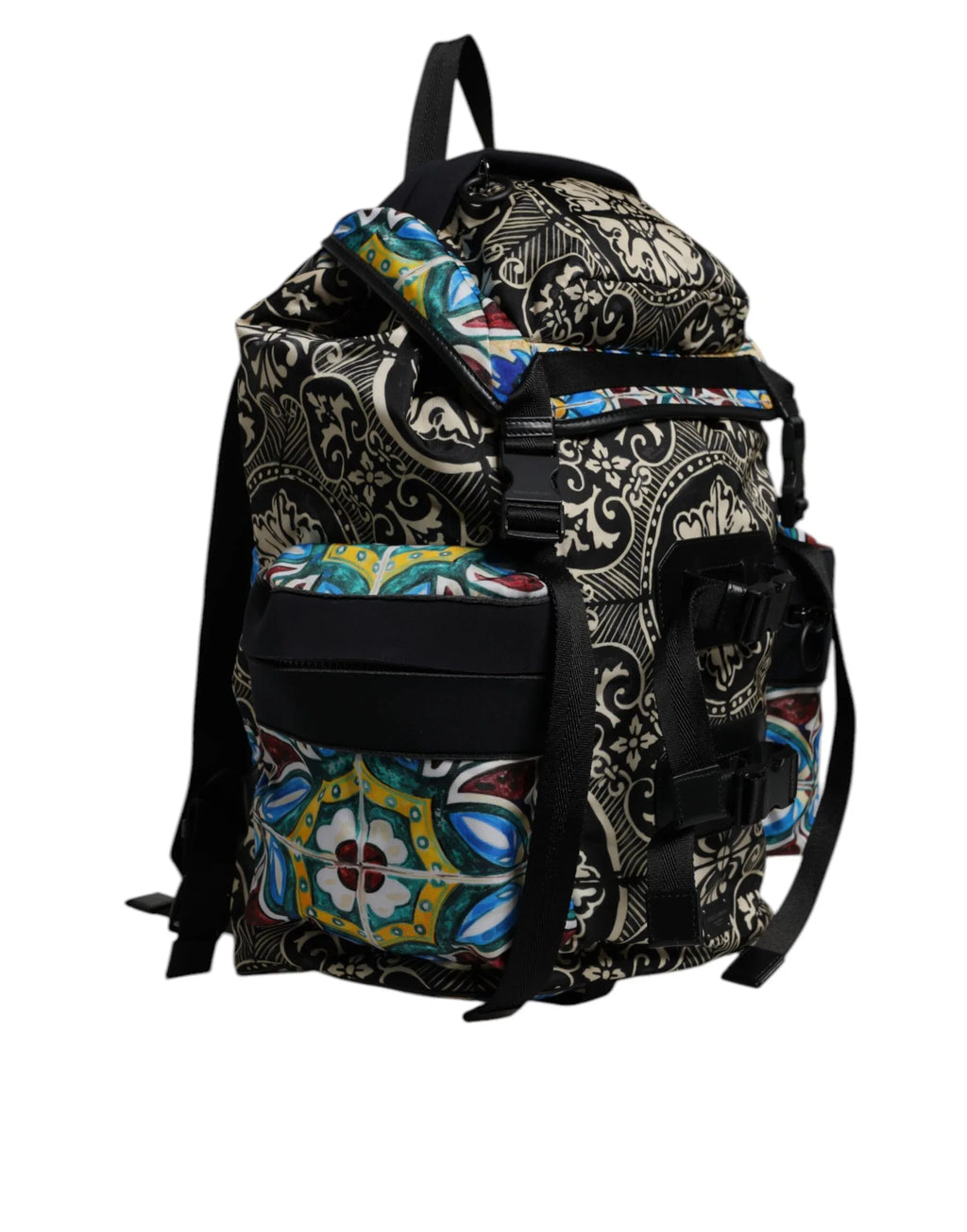 Dolce & Gabbana Multicolor Maiolica Print Nylon Backpack Bag - Zeiniez