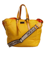 Dolce & Gabbana Yellow Orange Nylon Logo Plaque Hand Shoulder Duffle Bag - Zeiniez