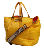 Dolce & Gabbana Yellow Orange Nylon Logo Plaque Hand Shoulder Duffle Bag - Zeiniez