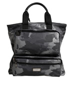 Dolce & Gabbana Gray Camo Cotton Multiple Compartments Tote Bag - Zeiniez