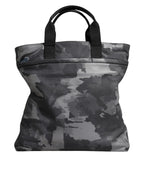 Dolce & Gabbana Gray Camo Cotton Multiple Compartments Tote Bag - Zeiniez