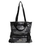 Dolce & Gabbana Gray Camo Cotton Multiple Compartments Tote Bag - Zeiniez