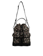 Dolce & Gabbana Multicolor Leopard Cotton Shoulder Bucket Bag