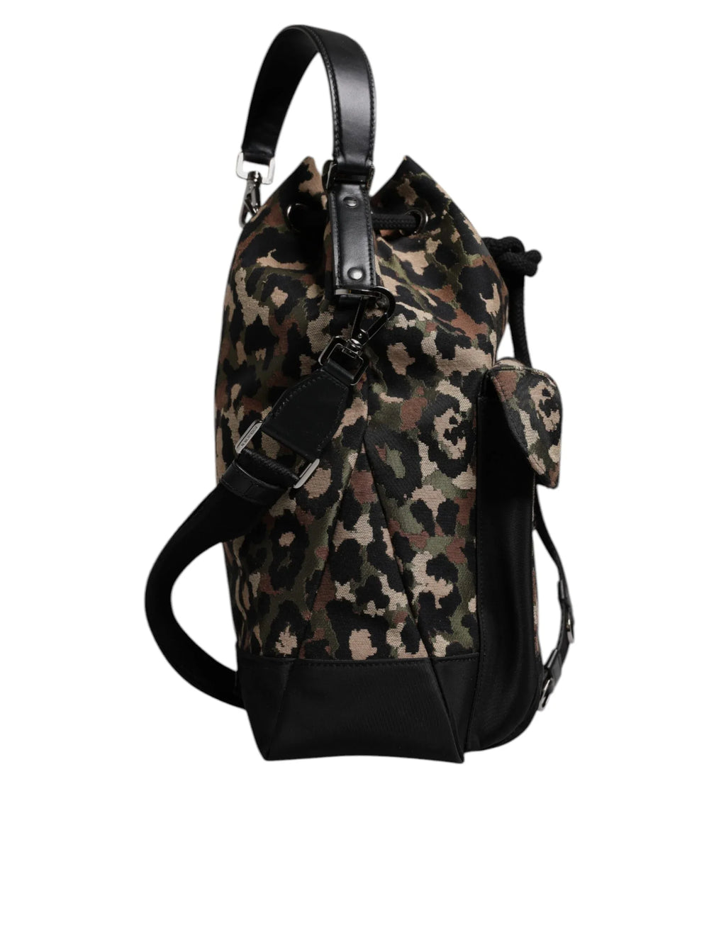 Dolce & Gabbana Multicolor Leopard Cotton Shoulder Bucket Bag - Zeiniez