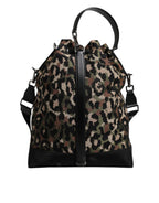 Dolce & Gabbana Multicolor Leopard Cotton Shoulder Bucket Bag - Zeiniez