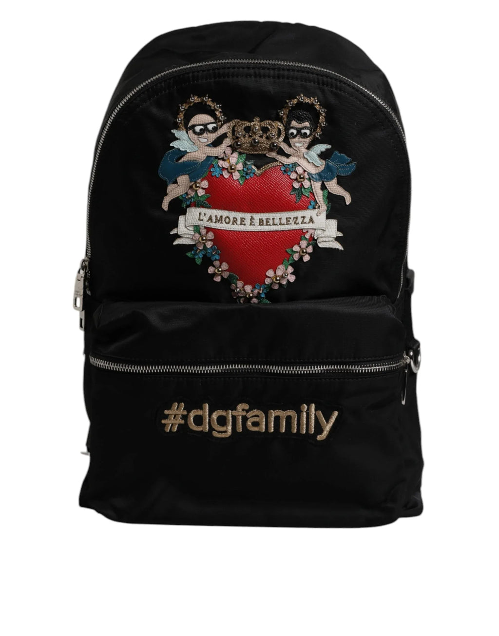 Dolce & Gabbana Black Nylon #DGFAMILY Embellished Backpack VULCANO Bag - Zeiniez