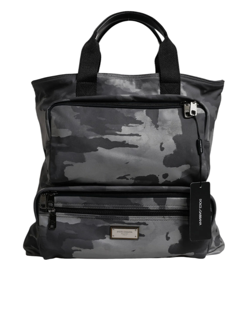 Dolce & Gabbana Black Camouflage Shoulder Strap Logo Plaque Bag - Zeiniez