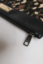 Dolce & Gabbana Multicolor Leopard Jacquard Print Logo Plaque Pouch Bag - Zeiniez