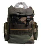 Dolce & Gabbana Military Green Patchwork Travel Backpack Bag - Zeiniez