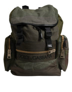 Dolce & Gabbana Military Green Patchwork School Backpack Bag - Zeiniez