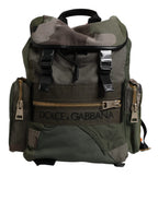 Dolce & Gabbana Military Green Patchwork Travel Backpack Bag - Zeiniez