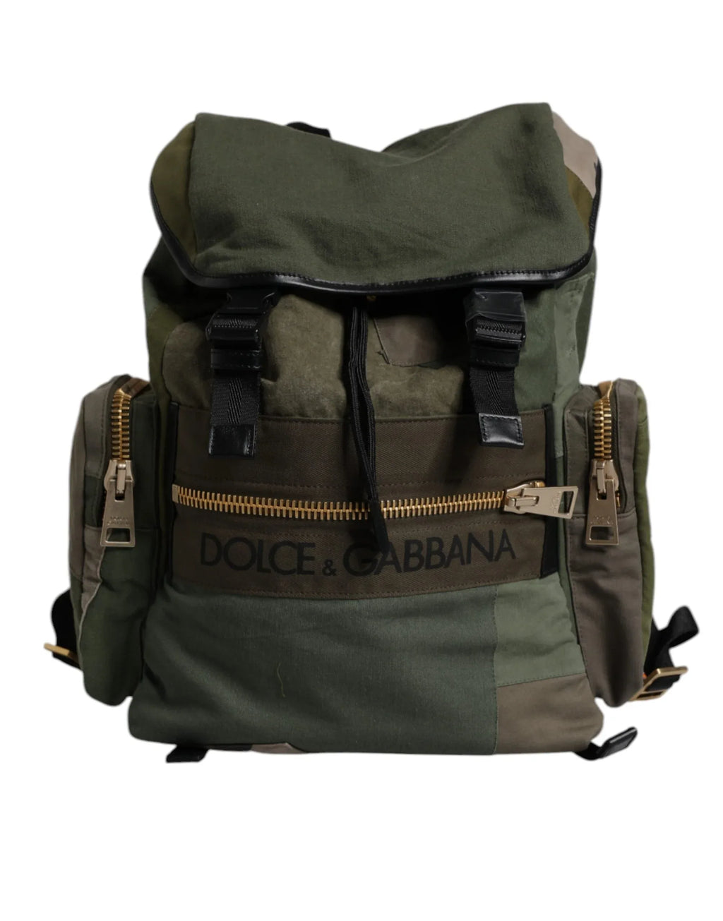 Dolce & Gabbana Military Green Patchwork School Backpack Bag - Zeiniez