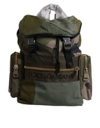 Dolce & Gabbana Military Green Patchwork Travel Backpack Bag - Zeiniez