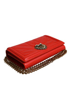 Dolce & Gabbana Red Quilted Devotion Crossbody Chain Phone Cover Bag - Zeiniez