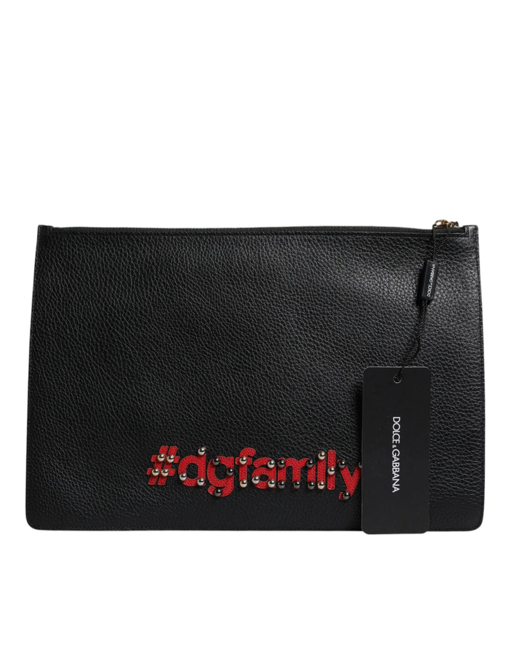 Dolce & Gabbana Black #DGFamily Embellished Leather Clutch Bag - Zeiniez