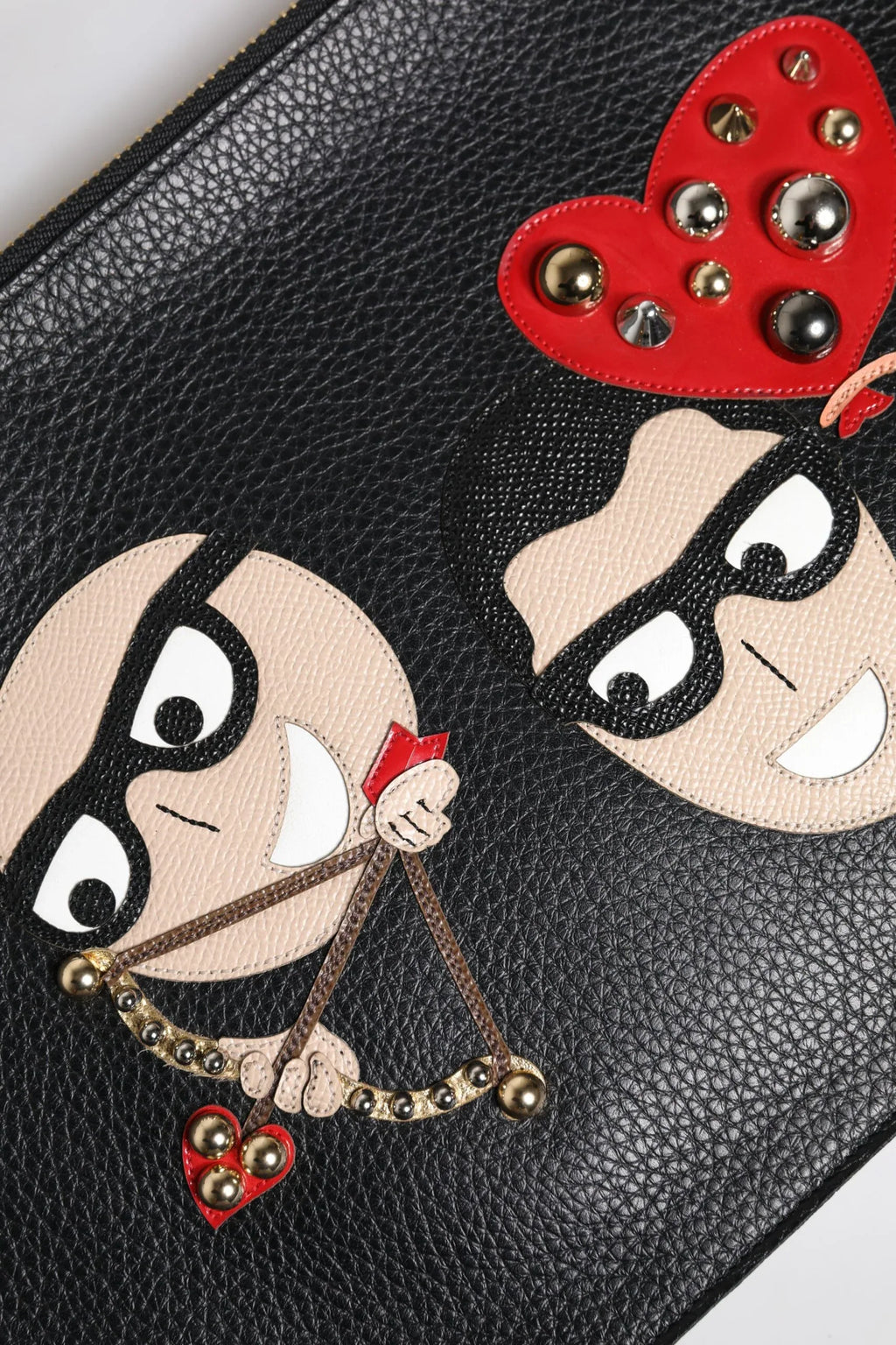 Dolce & Gabbana Black #DGFamily Embellished Leather Clutch Bag - Zeiniez