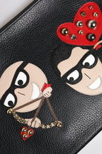Dolce & Gabbana Black #DGFamily Embellished Leather Clutch Bag - Zeiniez
