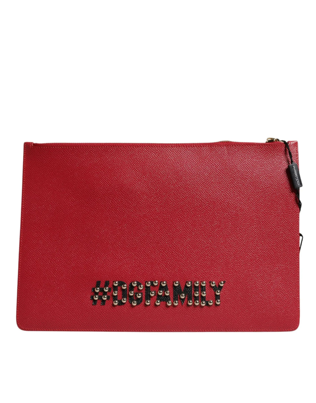 Dolce & Gabbana Red #DGFamily Embellished Leather Clutch Bag - Zeiniez