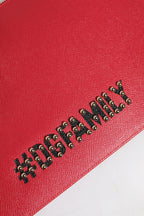 Dolce & Gabbana Red #DGFamily Embellished Leather Clutch Bag - Zeiniez
