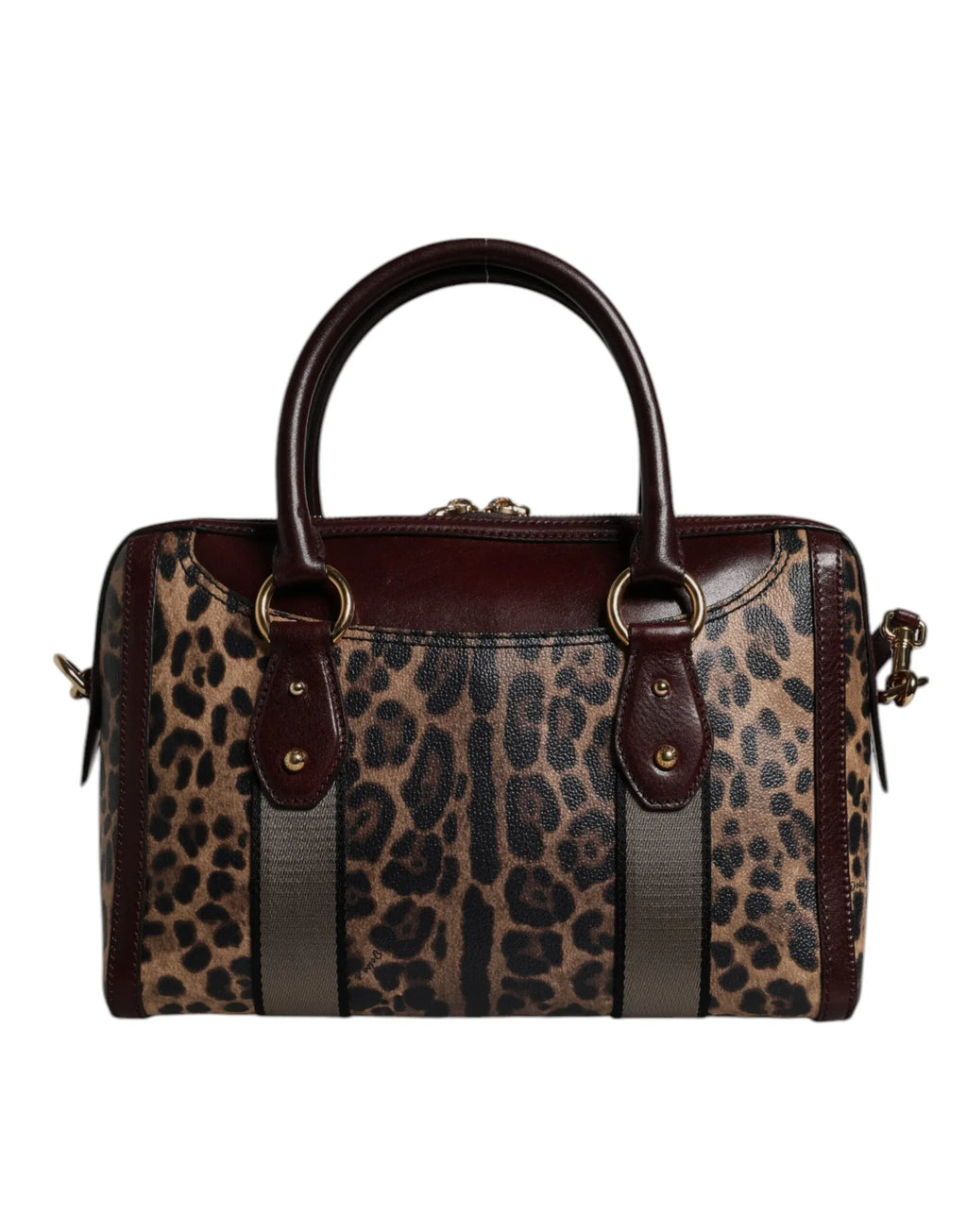 Dolce & Gabbana Brown Leopard Leather Shoulder Strap Duffle Bag - Zeiniez