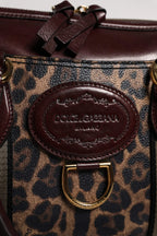 Dolce & Gabbana Brown Leopard Leather Shoulder Strap Duffle Bag - Zeiniez