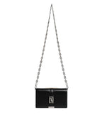 Versace Black Calfskin Leather Chain Strap Shoulder Crossbody Bag - Zeiniez