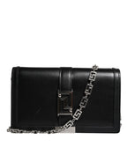 Versace Black Calfskin Leather Chain Strap Shoulder Crossbody Bag - Zeiniez