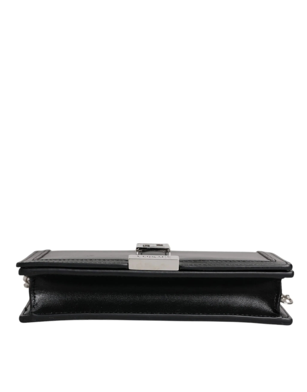 Versace Black Calfskin Leather Chain Strap Shoulder Crossbody Bag - Zeiniez