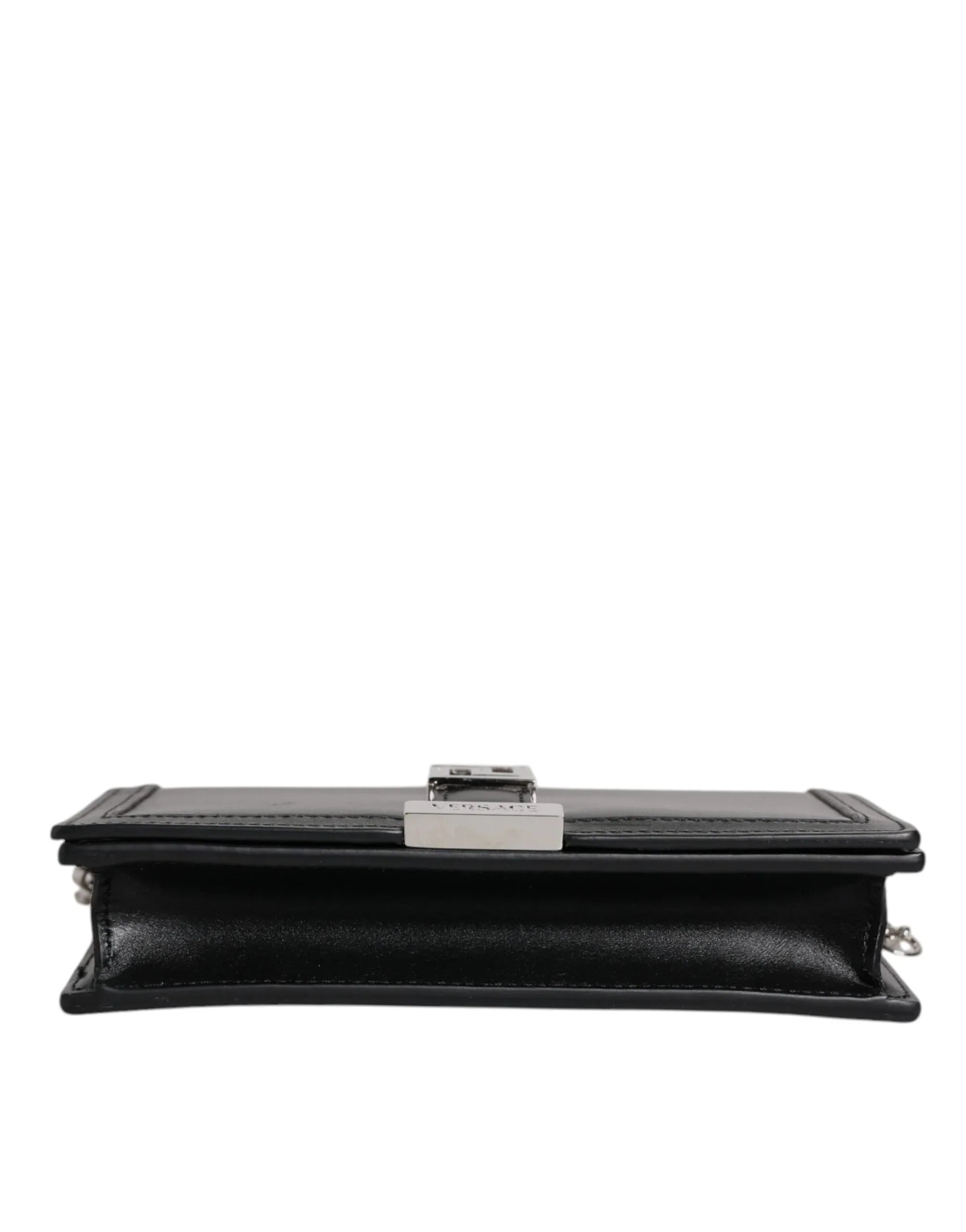 Versace Black Calfskin Leather Chain Strap Shoulder Crossbody Bag - Zeiniez