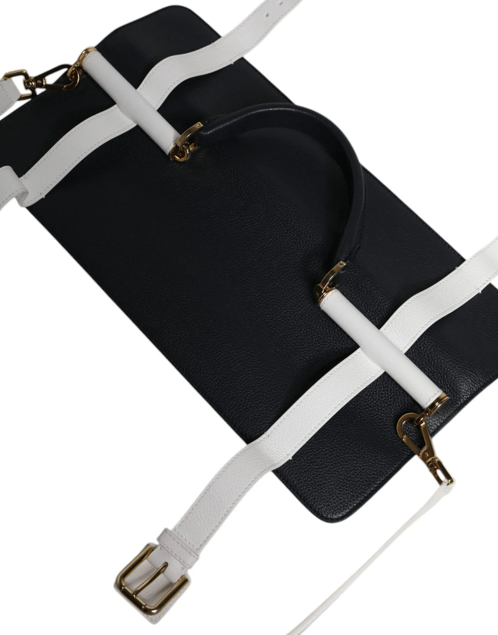 Dolce & Gabbana Blue White Calfskin Leather Crossbody Shoulder Bag - Zeiniez