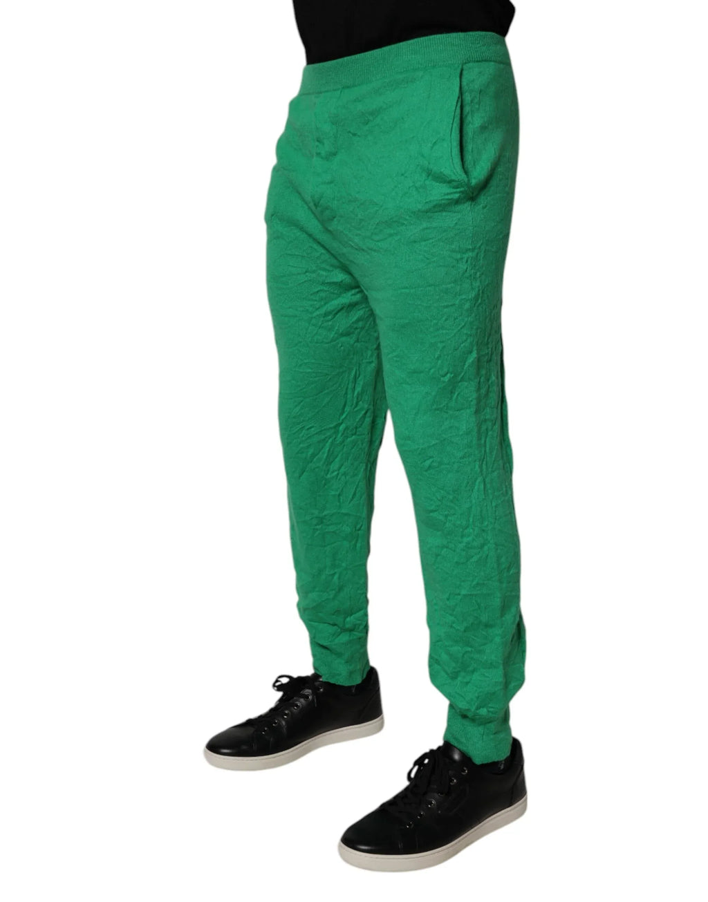 Dsquared² Green Cotton Elastic Waist Men Casual Pants - Zeiniez