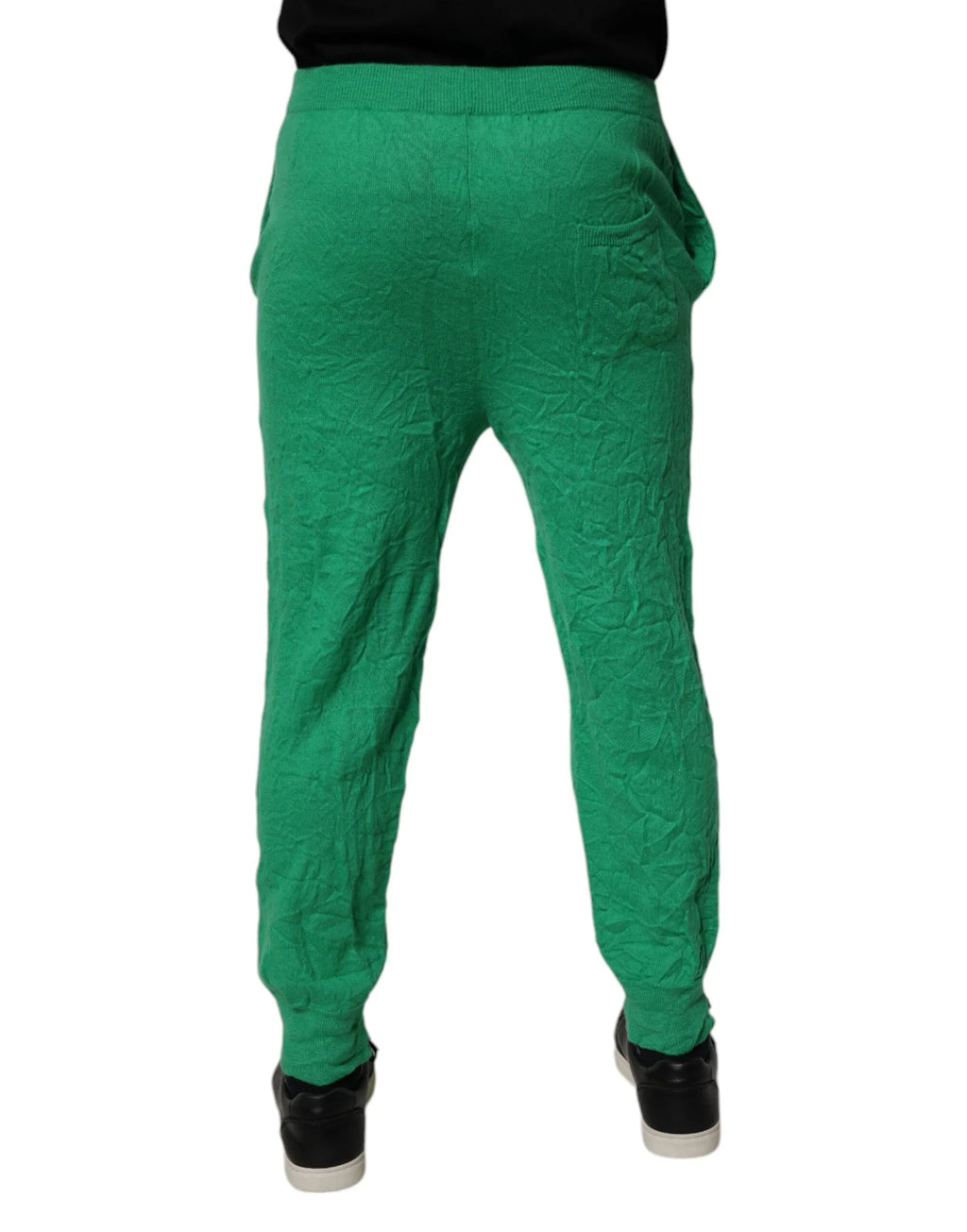 Dsquared² Green Cotton Elastic Waist Men Casual Pants - Zeiniez