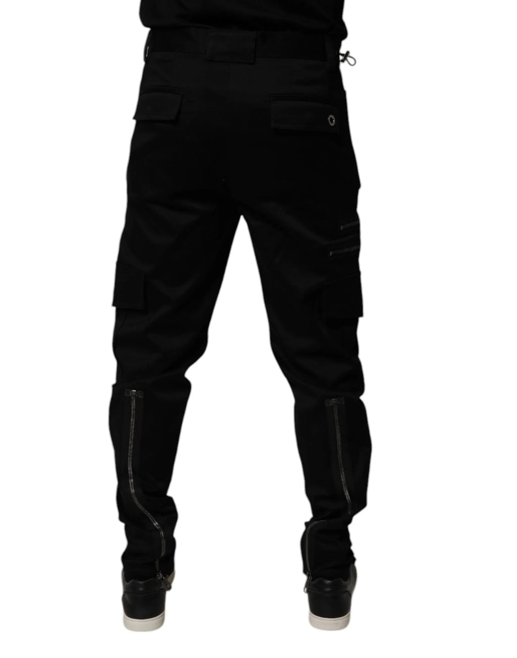 Dolce & Gabbana Black Cotton Cargo Tapered Pants - Zeiniez