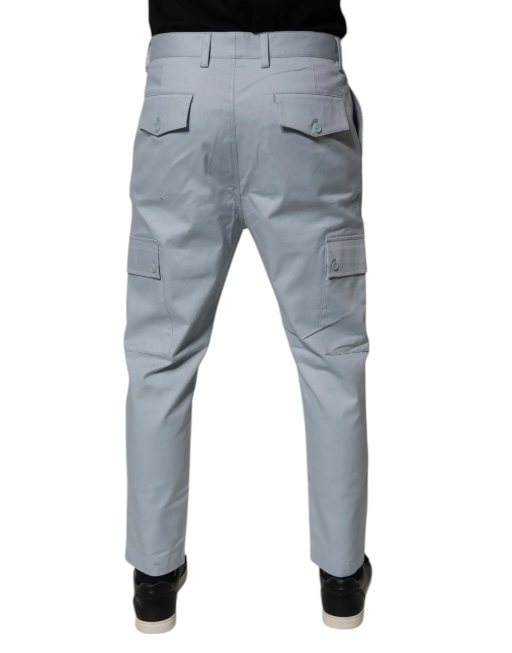 Dolce & Gabbana Light Blue Cotton Cargo Tapered Pants - Zeiniez